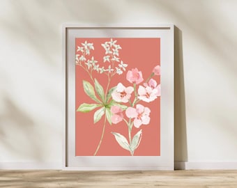 Digitale download | Esthetische bloemkunst aan de muur | Bloemenkunst aan de muur | Keuken Woondecoratie | Bloemenprint