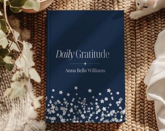 Daily Gratitude Journal, Gratitude Notebook, Personalized Journal, Custom Journal, Mindfulness Gift for Meditation Practice, Yoga Lover Gift