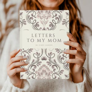 Cartas a mi mamá: diario vintage de tapa dura, diario victoriano personalizado, diario personalizado para mamá, diario con estampado barroco para el Día de la Madre.