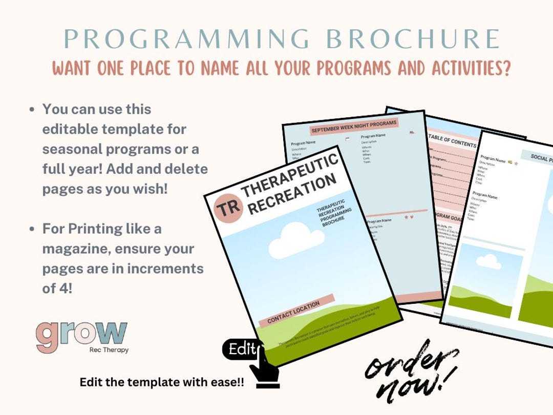 Editable Programming Brochure Template - Etsy
