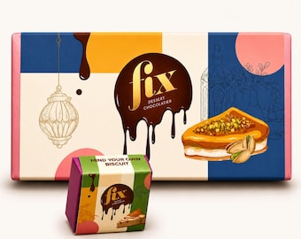 Authentic Dubai chocolate Fix Dessert Chocolatier, set of 2 bars