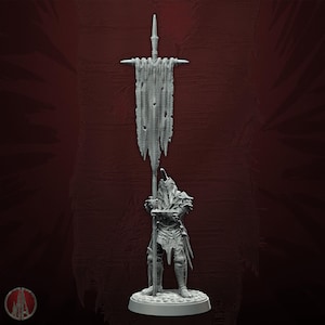 Orc Battle Standard Bearer for Orcs & Goblins Army for OnePageRules Age of Fantasy, Kings of War, Old World Wargaming 28mm/32mm