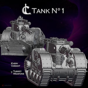 Layman Main Battle Tank - Imperial Space Guards or Sol Auxiliary Vehicle for Grimdark Future, Scifi Wargaming