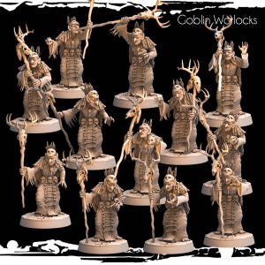 Cave Goblin Night Warlocks - Robed Orcs & Goblins Army Unit for OnePageRules Age of Fantasy, Kings of War, Old World Wargaming 28mm/32mm