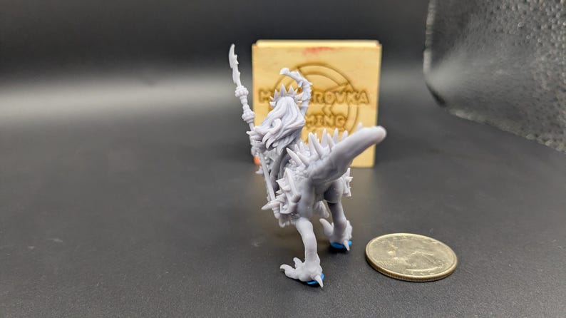 Elf Raptor Sorceress on Coldblood Raptor - Dark Elf Wizard Hero for Age of Fantasy ...