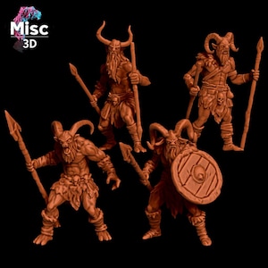 Braying Herd Beastfolk - 28mm/32mm Beastman Satyrs and Minotaurs for Age of Fantasy Old World DnD Pathfinder TTRPG - Set of 10