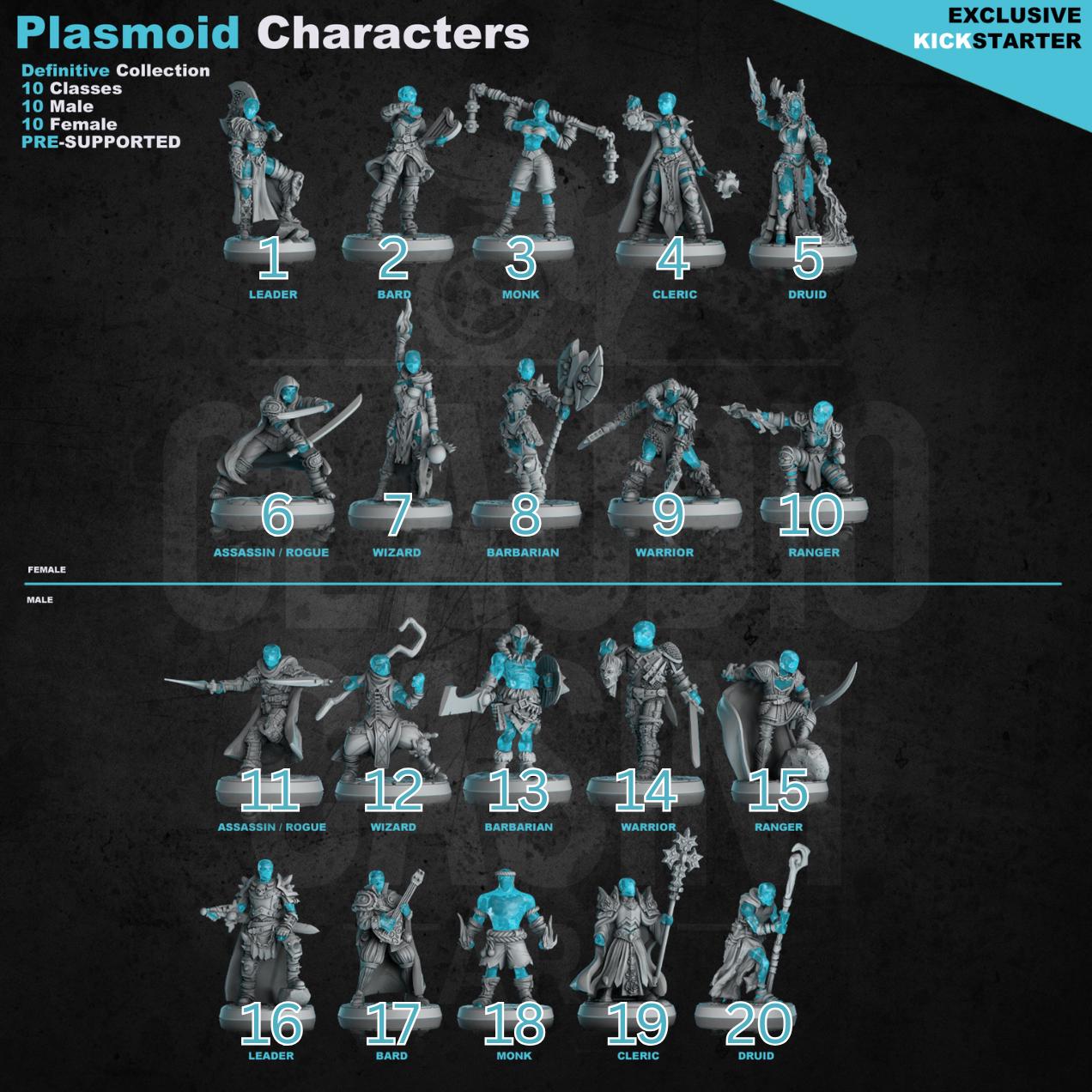 Plasmoid Player Character PC Miniature for RPG,  DnD, 5e, Pathfinder, all Classes, 28mm / 32mm