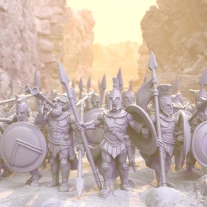 Spartan Hoplites, Modular Set for Ancient Greek Hellenic Spearmen or Sword Man-at-Arms - 28mm/32mm for Hail Caesar, SAGA, 9th Age, Old World