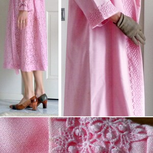 1960s 1970s PINK LACE DRESS with Pink Coat image 3