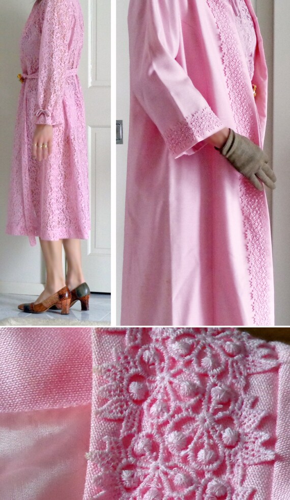 1960s - 1970s PINK LACE DRESS with Pink Coat - image 3
