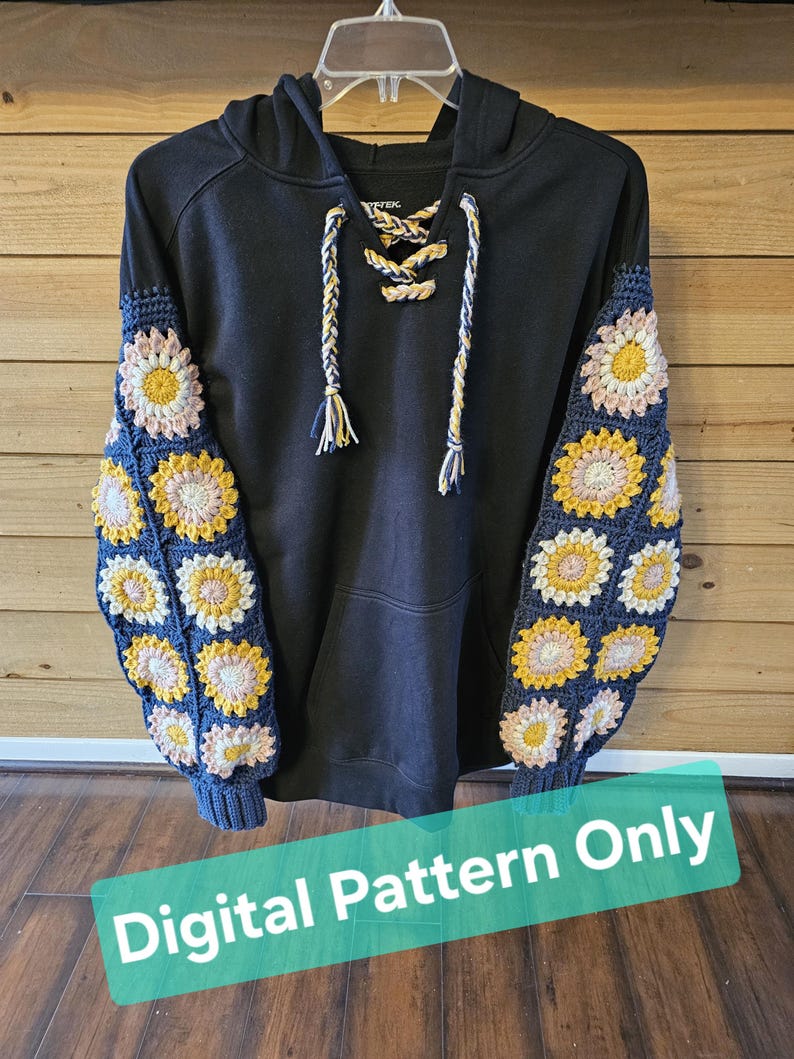 Open Neck Crochet Sweatshirt