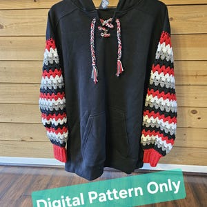 Crocheted Sleeves for Sweatshirt - Digital Pattern Only