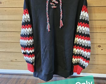 Maniche all'uncinetto per felpa Solo modello digitale Italia