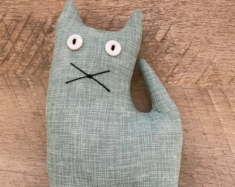 Mini Tall Kitty Cat Doll - Blue/Green
