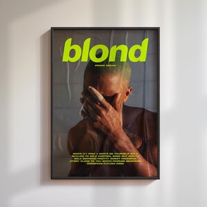 Regalo de alta calidad para los fanáticos de Frank Ocean, póster de portada de álbum de música imprimible, descarga instantánea única, arte de pared para Frank Ocean Wall Art