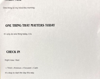 5-Minute Morning Reset Printable | Minimal Habit Tracker (PDF Download)