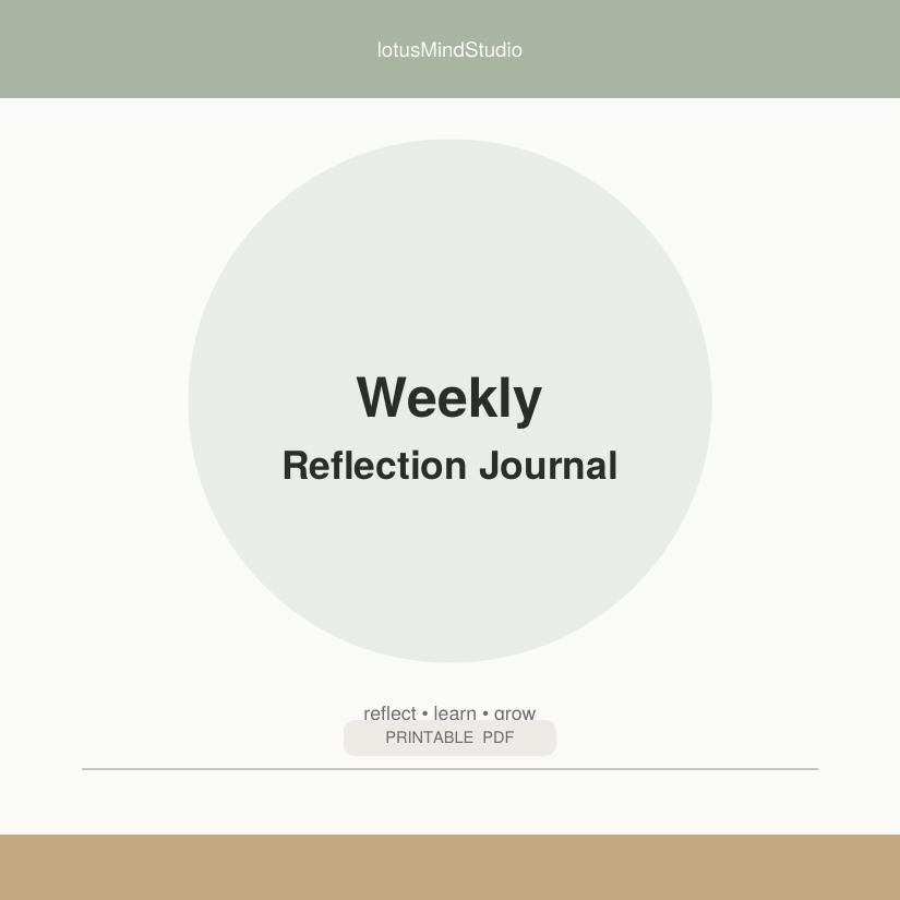 Weekly Reflection Journal Example Weekly Reflection Journal Printable | Self-reflection Worksheet Pdf ...