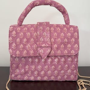 Sac bandoulière imprimé | Sac en coton fait main | Roses