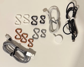 Cable Organizer Clips - Tidy Up Wires & Cords | Desk, Office, Home Cable Management Solution Pack of 6