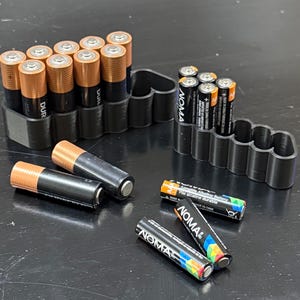 AA and AAA Battery Holder Both Hold 12, Battery Holder, Organizer Tray, Battery Case, Battery Box, Battery Dispenser, Great Gift idea