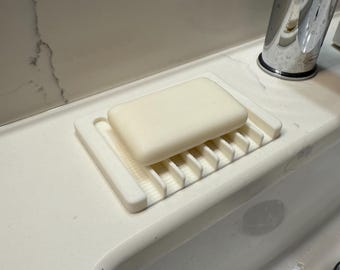 Porte-savon auto-drainant, porte-savon de salle de bain avec rainures de drainage profondes, porte-éponge minimaliste moderne, respectueux de l'environnement, décoration de cuisine et de douche