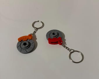Spinning Brake Disc Keychain, Car Enthusiast Gift, Automotive Accessory, Mechanic Gift, Car Keyring, Realistic Brake Rotor with Caliper