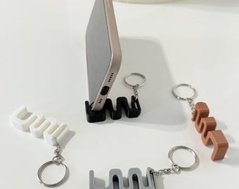 Schlüsselanhänger Stand, 2-in-1 Reise Zubehör, Handy Halter, Geschenk für Sie & Ihn, Kompakter Schlüsselring, Einzigartiges Handy Zubehör