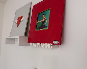 Now Playing Vinyl Record Wall Mount – Modern Record Display Holder, Minimalist Vinyl Wall Art, Gift for Music Lovers, Turntable Decor
