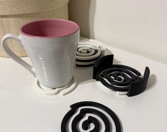 Spiral Coaster Set, Coaster, Drink Coaster Set, Unique Drink Coaster Set, Modern Coaster Set, Home Decor, Kitchen Decor, Table Coasters
