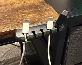 Cable desk organizer, Keep your space tidy, Office, Desk, Nightstand, Cable Management, Gift for him, Gift for her,Mount with adhesive strip