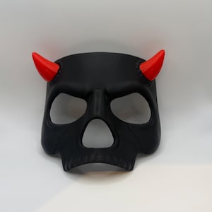 Halloween Skull Mask – Matte Black Half Face Mask with Strap Holes – No Straps Included - Cosplay Mask - Mask - Spooky Mask - Skull Mask