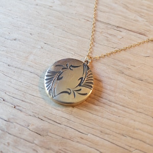 Vintage Round 12K Gold Filled Locket with Chain