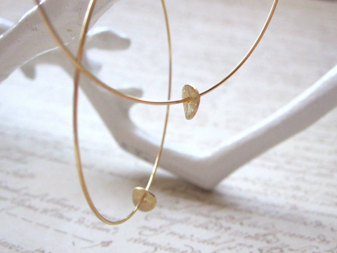 Brushed Gold Hoops main image 1