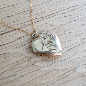 12k Gold Filled Vintage Heart Locket with Chain