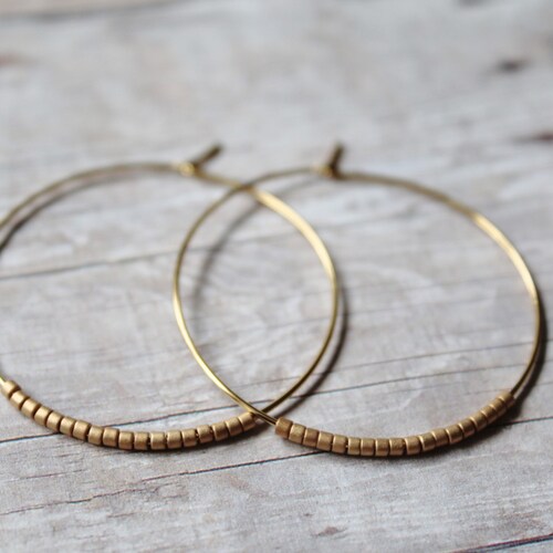 Matte Beaded Hoop Earring main image 1