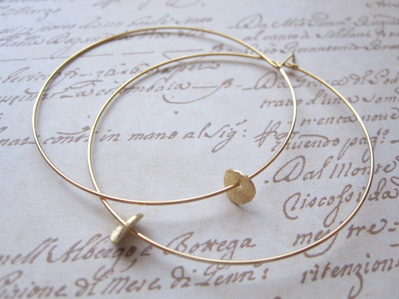 Brushed Gold Hoops
