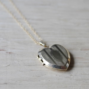 12k Gold Filled, Vintage Heart Locket, Gold Heart Locket, 14k Gold Filled Chain, Baptism Locket, Ballou, Valentine Locket