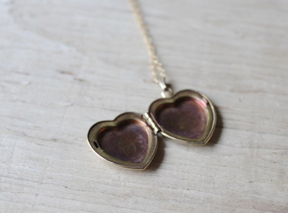 12k Gold Filled, Vintage Heart Locket, Gold Heart… - image 4