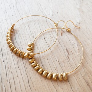 Gold Fringe Hoop Earrings, Hoop Earrings, Gold Hoops image 4