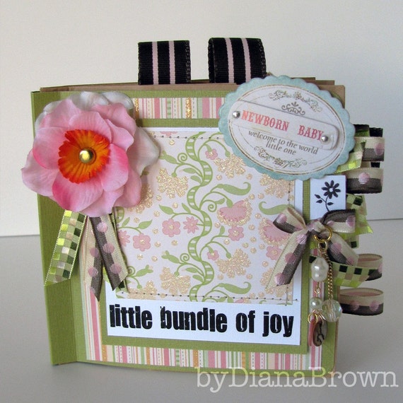 Items similar to Little Bundle of Joy Paper Bag Scrapbook on Etsy
