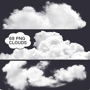 68 Cloud PNG Bundle Overlay Realistic Clouds Clipart Transparent PNGS Clip Art Clouds Cloud Clip Art  Digital Download Files Cricut Digital