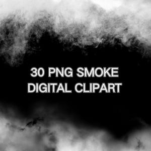 30 Smoke Digital PNG Transparent Background Fog overlays Mist Clipart Clip Art for Design Smoke Fog Elements commercial use