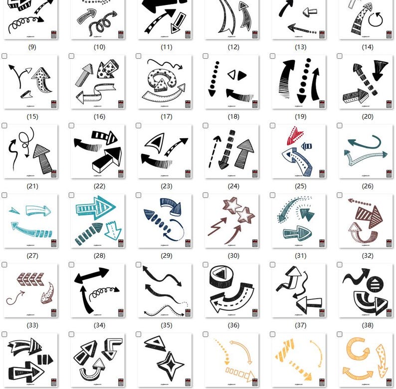 Cartoon Arrows PSD Bundle Set Arrows Clip Art Cute Digital Arrow ...