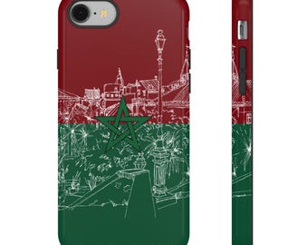 Capa para celular com desenho da bandeira de Marrocos | Capas resistentes