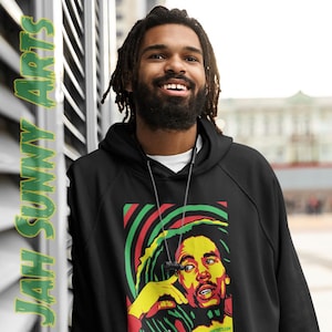 Rasta - Bob Marley - Hoodie - King of Reggae - Jah Sunny Arts