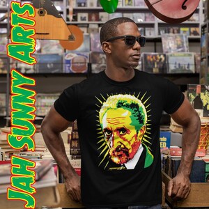 Rasta - T-shirt - Haile Selassie I&#39;s Gaze - Jah Sunny Arts