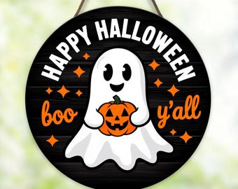 Halloween Ghost Door Hanger, Spooky Porch Decor
