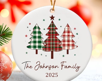 Personalized Family Christmas Ornament, Custom Xmas Tree Decor