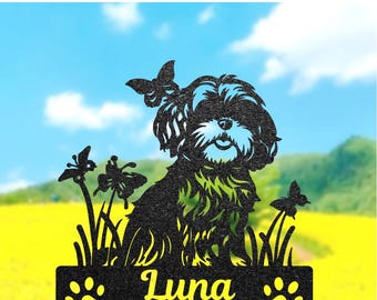 Personalized Shih Tzu Memorial Stake, Custom Dog Grave Marker, Dog Loss Gift, Shih Tzu Lover Gift, Garden Decor, Porch Sign, Pet Keepsake