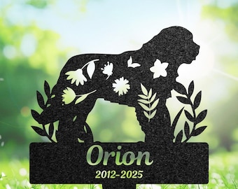 Personalized Newfoundland Memorial Stake, Custom Dog Grave Marker
